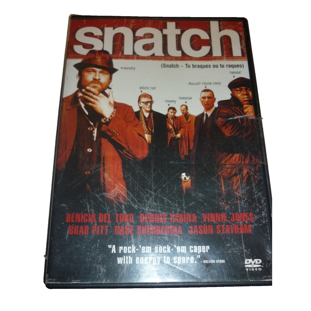 Snatch  DVD Benicio Del Toro,Brad Pitt,Dennis Farina,Vinnie Jone‎